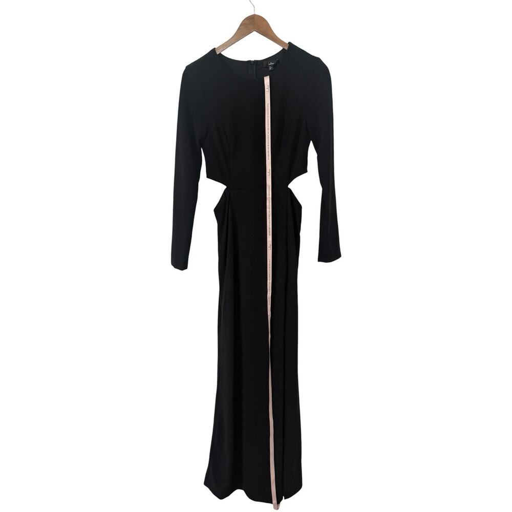 Lulus Going for the Wow Black Long Sleeve Cutout Maxi Dress size Large NWT - Picture 2 of 6